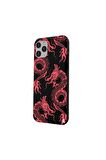 iPhone 11 Pro Max Silikon Urban Grafiti Yazılı Tarz Style Kırmızı Renkli Telefon Kılıfı