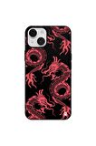 iPhone 13 Mini Silikon Özel Tasarım Dragons Ejderha Figürü Siyah Renkli Telefon Kılıfı