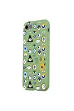iPhone SE 2020-7-8 Silikon Özel Tasarım Nazar Evil Eyes Üçgen Gözler Yeşil Renkli Telefon Kılıfı