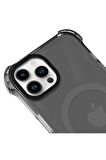 iPhone 12 Pro Max Magsafe Kablosuz Şarj Özellikli Mıknatıslı Transparan Şeffaf Mor Renkli Kılıf