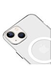 iPhone 14 Magsafe Kablosuz Şarj Özellikli Mıknatıslı Mika Siyah Renkli Kılıf