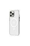 iPhone 14 Pro Magsafe Kablosuz Şarj Özellikli Mıknatıslı Mika Şeffaf Mor Renkli Kılıf