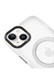 Iphone 13 Magsafe Kablosuz Şarj Standlı Gri Çerçeveli Renkli Kılıf