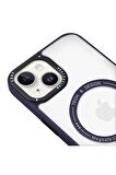 Iphone 13 Magsafe Kablosuz Şarj Standlı Gri Çerçeveli Renkli Kılıf