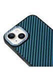 iPhone 14 Magsafe Kablosuz Şarj Özellikli Karbonfiber Siyah Renkli Telefon Kılıfı