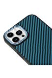 iPhone 13 Pro Max Magsafe Kablosuz Şarj Özellikli Karbonfiber Siyah Renkli Telefon Kılıfı
