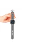 Watch Çizgili Silikon 38 40 41mm Uyumlu 7 Kademeli Sade Saat Kordonu Gri Renkli