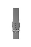 Watch Çizgili Silikon 38 40 41mm Uyumlu 7 Kademeli Sade Saat Kordonu Gri Renkli