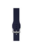 Watch Çizgili Silikon 38 40 41mm Uyumlu 7 Kademeli Sade Saat Kordonu Lacivert Renkli