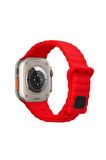 Watch Baklalı Silikon 10 Kademe Ayarlı 38 40 41mm Uyumlu Saat Kordonu Beyaz Renkli
