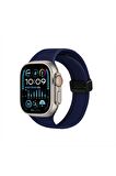 Watch Silikon Mıknatıslı Şık Sade Görünüm 38 40 41mm Uyumlu Saat Kordonu Sarı Lacivert