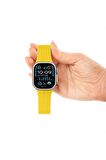 Watch Silikon Mıknatıslı Şık Sade Görünüm 42 44 45 49mm Uyumlu Saat Kordonu Sarı