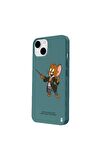 iPhone 15 Silikon Bugs Bunny Kostümlü Jerry Sevimli Siyah Silikon Telefon Kılıfı