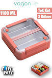 Vagonlife Lunch Box 1100 ML (Sızdırmaz,Karışmaz 2 Bölmeli) Yeni Nesil Sefer Tası -FFLBOX9807