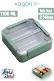 Vagonlife Lunch Box 1100 ML (Sızdırmaz,Karışmaz 2 Bölmeli) Yeni Nesil Sefer Tası -FFLBOX9807