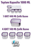 Vagonlife Lunch Box 1000 ML (Sızdırmaz,Karışmaz 5 Hazneli) Yeni Nesil Sefer Tası -FFLBOX40097