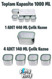 Vagonlife Lunch Box 1000 ML (Sızdırmaz,Karışmaz 5 Hazneli) Yeni Nesil Sefer Tası -FFLBOX40097