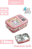 Vagonlife Lunch Box 820 ML Tek Kat Üç Bölmeli Sos Kaseli Yeni Nesil Sefer Tası-FFLBOX10283