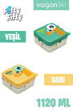 Vagonlife Lunch Box 1120 ML (Sızdırmaz,Karışmaz Üç Bölmeli) Sos Kaseli Yeni Nesil Sefer Tası-FFLBOX10082