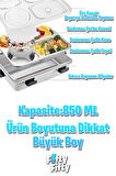 Vagonlife Büyük Ebat 850 ML (Paslanmaz Çelik Tek Kat Dört Bölmeli Çorba Kaseli Lunch Box Yeni Nesil Sefer Tası -FFLBOX50433