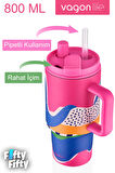 Vagonlife Tumbler Cup 800 ML Pipetli/Rahat İçim  Vakumlu Paslanmaz Çelik Termos-FFVGN8138800ML