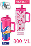 Vagonlife Tumbler Cup 800 ML Pipetli/Rahat İçim  Vakumlu Paslanmaz Çelik Termos-FFVGN8138800ML
