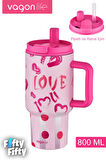 Vagonlife Tumbler Cup 800 ML Pipetli/Rahat İçim  Vakumlu Paslanmaz Çelik Termos-FFVGN8138800ML