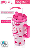 Vagonlife Tumbler Cup 800 ML Pipetli/Rahat İçim  Vakumlu Paslanmaz Çelik Termos-FFVGN8138800ML