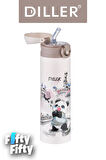 DILLER 480 ML Pipetli Paslanmaz Çelik Termos Vacum Cup Kilitli Kapak  -FFDILLERD9248