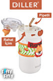 DILLER 520 ML Tek Kapak Çift Kullanım Pipetli/Pipetsiz Boyun Askılı/Çelik Termos -FFDILLERD93RENK