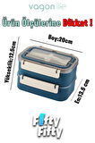 Vagonlife Bento Lunch Box 1600 ML 2 Kat Yeni Nesil Sefer Tası Paslanmaz Çelik -FFLBOX2221