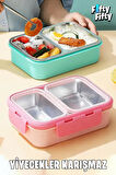 Vagonlife Lunch Box 700 ML Tek Kat İki Bölmeli Metal Kaşıklı Yeni Nesil Sefer Tası-FFLBOX7096