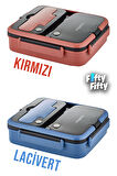 Vagonlife Lunch Box 1000 ML Tek Kat 3 Bölmeli Metal Kaşıklı Yeni Nesil Sefer Tası-FFLBOX10164