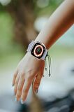 Apple Watch 7 45mm Uyumlu Fuchsia DRK-99 Hasır Kordon