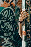 Apple Watch 44mm Uyumlu Fuchsia KRD-1101 Titanyum Metal Başlıklı Silikon Kordon