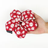 WoodyCord El Yapımı Elyaf Dolgulu Papatya Pofuduk Scrunchie Toka 