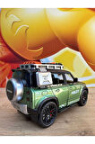 Land Rover Defender Arazi Aracı Işıklı Müzikli Lüks Jeep Defender Mdoel Araba Sürtmeli 17CM