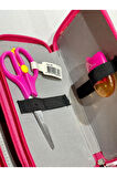 Cappi Bag Black Pink Pembe Renkli 3 Fermuarlı Bölmeli Çocuk Okul Kalem Kutusu Seti 19x11x6cm