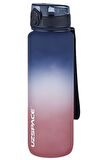 Uzspace FiftyFifty 1000ml BÜYÜK BOY Çift Renk Softtouch FF Collection Tritan Su Matarası