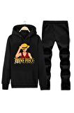 ANIME ONE PIECE KAPÜŞONLU UNISEX HOODIE DESIGN EŞOFMAN TAKIMI