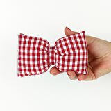 Woodycord  İçi Dolgulu Büyük Boy Pötikareli Fiyonk Otomatik Toka - Bow toka