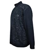 Büyük Beden Fermuarlı Selanik Sweat Lacivert