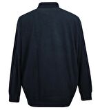 Büyük Beden Fermuarlı Selanik Sweat Lacivert