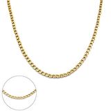 FerizZ Altın Kaplama Figaro Unisex Zincir Kolye 80 cm  ZN-260