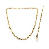 FerizZ Altın Kaplama Kral Zincir Erkek Kolye Bileklik Seti SET-158