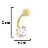 FerizZ Altın Kaplama Beyaz Zirkon Taşlı Piercing  PRC-211