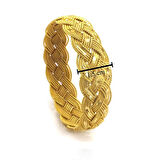 Altın Kaplama Kalın Işıltılı Örgü Bilezik BLZ-3093