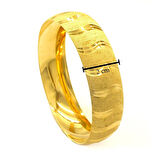 Altın Kaplama 2 cm Dalga Çizgili Bilezik BLZ-3092