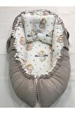 Kahverengi Puset Örtüsü, Puset Minderi ve Babynest 3'lü Set