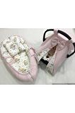 Pembe Puset Örtüsü, Puset Minderi ve Babynest 3'lü Set